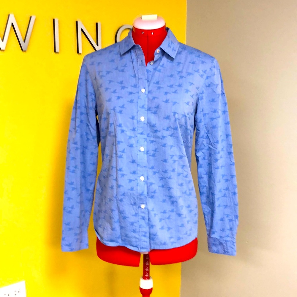 Boden “The Classic Shirt” in Blue Birds Print